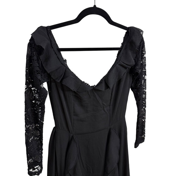 Joyfolie Womens Dress Black XS Gothic Witchy Flowy Artsy Dark Romantic Fairycore - Picture 5 of 12